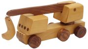 Benzara Handmade Wooden Kid's Toy Crane, Brown