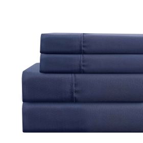 Lanester 3 Piece Polyester Twin XL Size Sheet Set The Urban Port, Navy Blue