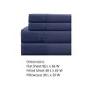 Lanester 3 Piece Polyester Twin XL Size Sheet Set The Urban Port, Navy Blue