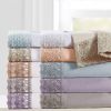 Udine 4 Piece Queen Size Microfiber Sheet Set with Crochet Lace The Urban Port, Pink