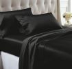 Nantes 4 Piece Wrinkle Free California King Satin Sheet Set The Urban Port, Black