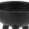 Round Metal Incense Holder with Angular Leg Support, Matte Black