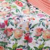 60 x 50 Inches Microfiber Quilted Throw with Floral Print, Multicolor