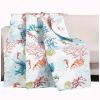 50 X 60 Polyester Throw Quilt with Coral Prints, Multicolor