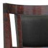 24 Inches Swivel Wooden Frame Counter Stool with Padded Back, Brown