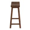 Saddle Design Wooden Counter Stool with Grain Details, Brown