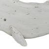 Sperm Whale Sculpture with Wooden Frame, White