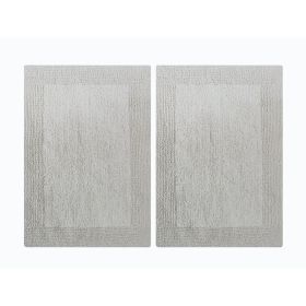 Splendor Reversible Step Out Bath Mat Rug Set- 2 Pc, White