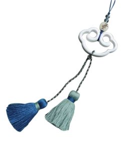 Chinese Style Clouds With Blue Tassels Car Interior Hanging Ornaments For Wishful Blessing