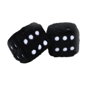 Creative Plush Dice Hanging Ornament for Car Rearview Mirror Home DâˆšÂ©cor, Black