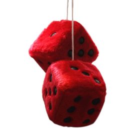 Creative Plush Dice Hanging Ornament for Car Rearview Mirror Home DâˆšÂ©cor, Red