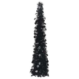 Pop-up Artificial Christmas Tree Black 4 ft PET