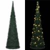 Pop-up String Artificial Christmas Tree with LED Green 5 ft