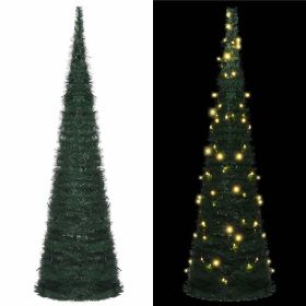 Pop-up String Artificial Christmas Tree with LED Green 5 ft