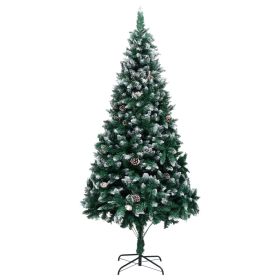 Artificial Christmas Tree with Pine Cones and White Snow 8 ft