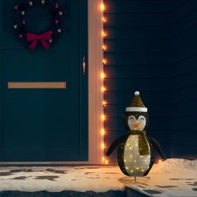 Decorative Christmas Snow Penguin Figure LED Luxury Fabric 2 ft