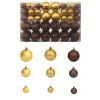 100 Piece Christmas Ball Set 1.2"/1.6"/2.4" Brown/Bronze/Gold