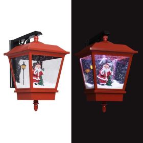 Christmas Wall Lamp with LED Lights and Santa Red 15.7"x10.6"x17.7"