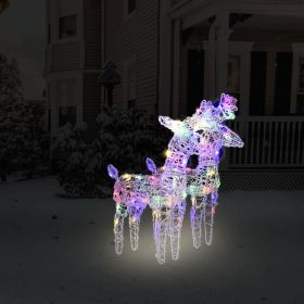 Christmas Reindeers 2 pcs Multicolor 80 LEDs Acrylic