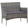 5 Piece Patio Lounge Set With Cushions Poly Rattan Gray