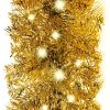 Christmas Garland with LED Lights 33 ft Gold