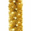 Christmas Garland with LED Lights 33 ft Gold