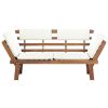 Patio Bench with Cushions 2-in-1 74.8" Solid Acacia Wood