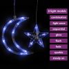 Star and Moon Fairy Lights Remote Control 138 LED Blue