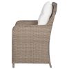 Patio Chairs with Cushions 2 pcs Poly Rattan Brown