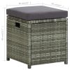 6 Piece Patio Lounge Set with Cushions Poly Rattan Gray