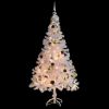 Artificial Christmas Tree with Baubles and LEDs White 5 ft