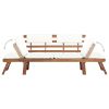 Patio Bench with Cushions 2-in-1 74.8" Solid Acacia Wood