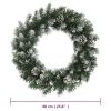 Christmas Wreath with LED Lights Green 23.6" PVC