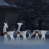 Christmas Reindeer Family 106.3"x2.8"x35.4" White Cold White Mesh