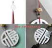 Chinese Fu Blessing Pendant With Pink Tassels Hanging Ornaments Can Be Used As Sachet