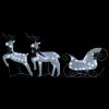 Reindeer & Sleigh Christmas Decoration 60 LEDs Outdoor White