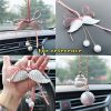 Womens White Resin Wing Car Interior Rearview Mirror Hanging Ornament Decorations