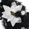 Christmas Wreath with LED Lights Black 23.6" PVC