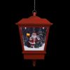 Christmas Hanging Lamp with LED Light and Santa Red 10.6"x10.6"x17.7"