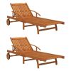 Sun Loungers 2 pcs Solid Wood Acacia