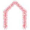 Christmas Garland with LED Lights 66 ft Pink