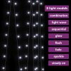 LED Curtain Fairy Lights 9.8'x9.8' 300 LED Cold White 8 Function