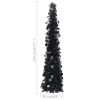 Pop-up Artificial Christmas Tree Black 4 ft PET