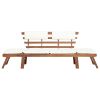 Patio Bench with Cushions 2-in-1 74.8" Solid Acacia Wood