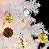 Artificial Christmas Tree with Baubles and LEDs White 5 ft