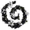 Christmas Garland with LED Lights Black 8.9' PVC