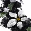 Christmas Garland with LED Lights Black 8.9' PVC