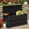 Patio Storage Box Black 46.1"x17.7"x22"