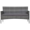 5 Piece Patio Lounge Set With Cushions Poly Rattan Gray