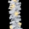 Christmas Garland with LED Lights 16 ft White